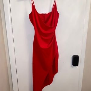 Red Asymmetrical Dress